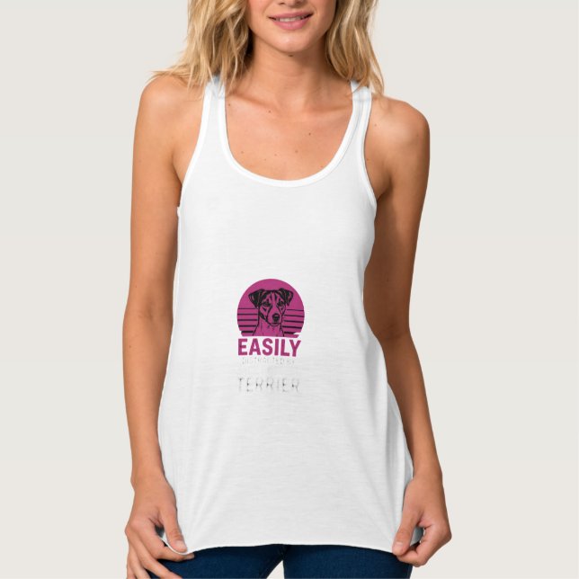 Easily Distracted By Jack Russell Terrier Singlet (Front)