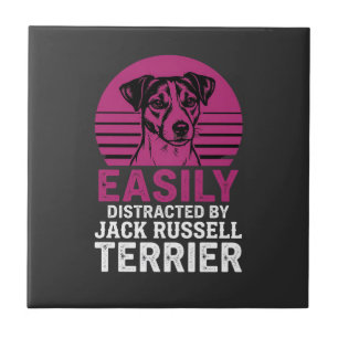Easily Distracted By Jack Russell Terrier Tile