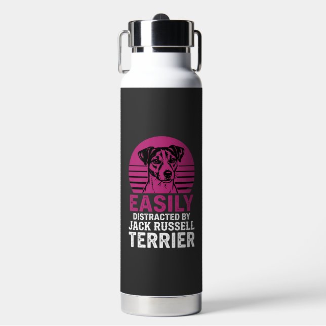 Easily Distracted By Jack Russell Terrier Water Bottle (Front)