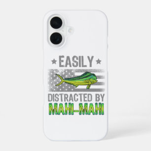 Easily Distracted by Mahi Mahi, Fishermen US Flag iPhone 16 Case