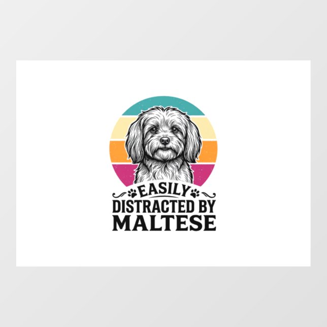 Easily Distracted By Maltese Vintage Dog Design_1 (Sheet)