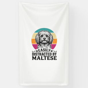 Easily Distracted By Maltese Vintage Dog Design_1 Banner