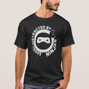 Easily Distracted By Ninjas Shuriken Shinobi Ninja T-Shirt