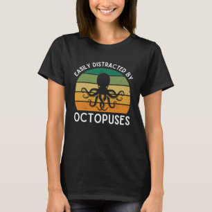 Easily Distracted By Octopuses Retro Octopus Ocean T-Shirt