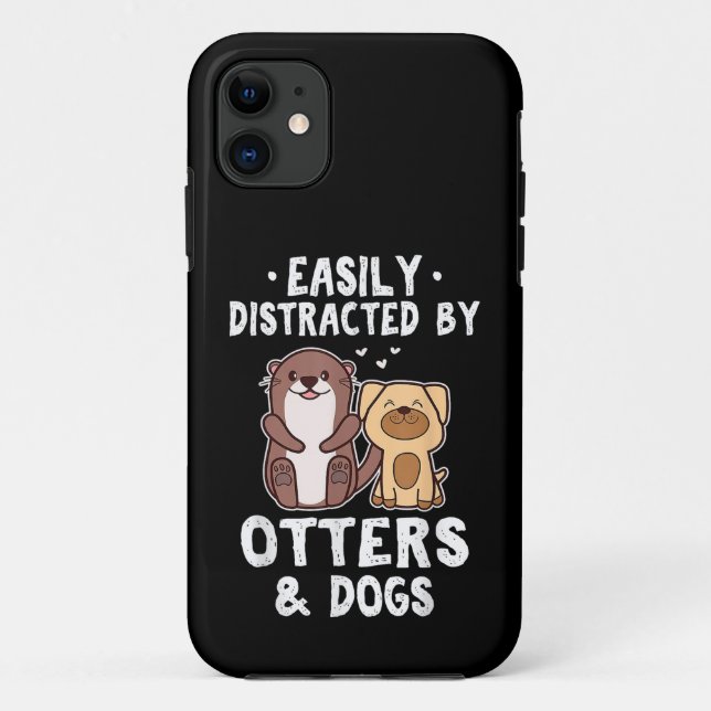 Easily Distracted By Otters and Dogs Funny Cute An Case-Mate iPhone Case (Back)