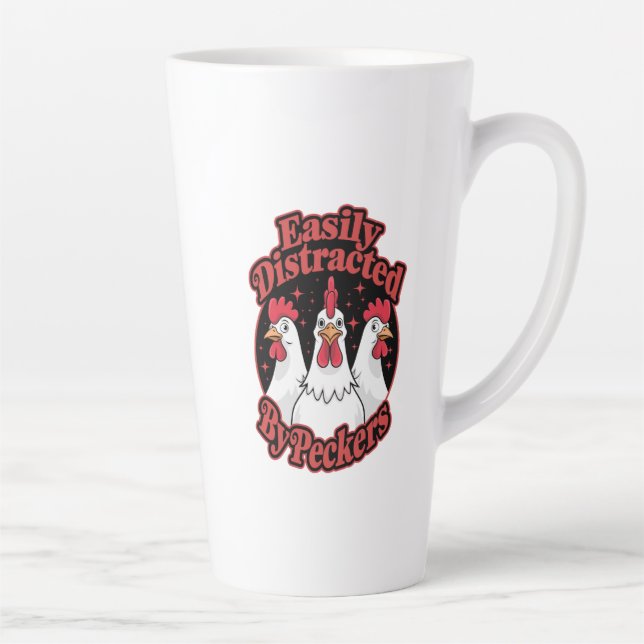 Easily Distracted by Peckers Latte Mug (Right)