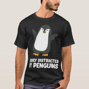 Easily Distracted By Penguins Funny Penguin Pullov T-Shirt