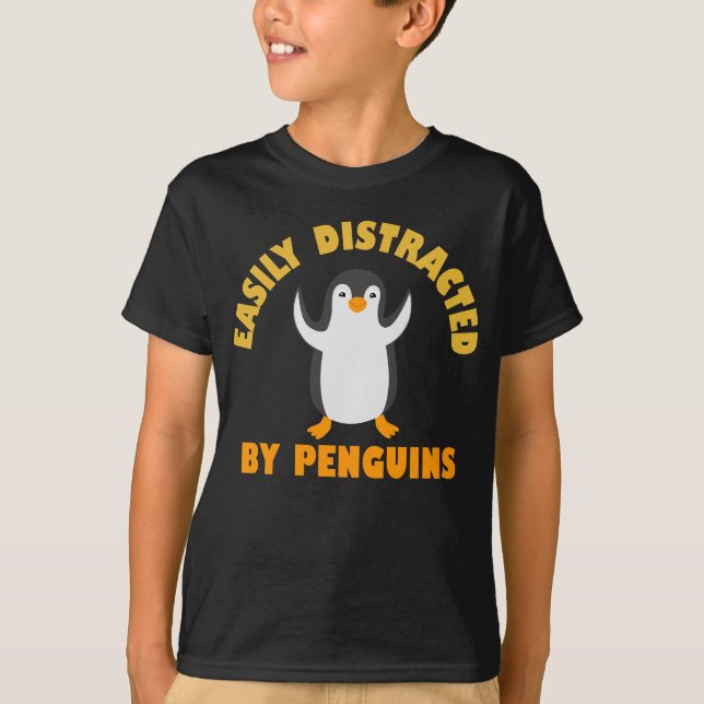 Easily Distracted By Penguins T-Shirt (Front)