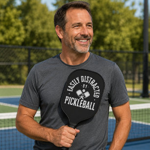 Easily Distracted by Pickleball NAME Personalised Paddle