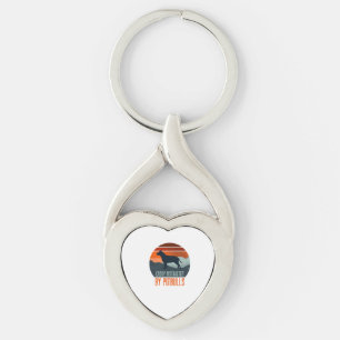 Easily Distracted By Pitbulls Dog Walking Key Ring