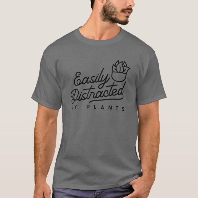 Easily Distracted By Plants Aesthetic Gardening Gi T-Shirt (Front)