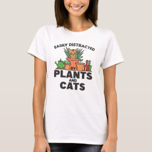 Easily Distracted By Plants And Cats Sweet Cat T-Shirt