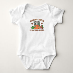Easily Distracted By Plants And Racoons Sweet Baby Bodysuit