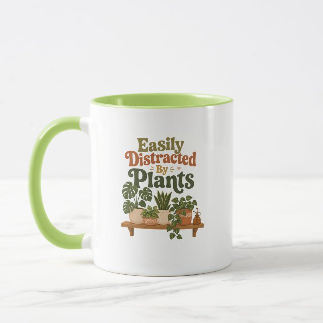 Easily Distracted by Plants Cute Boho Houseplants Mug (Left)