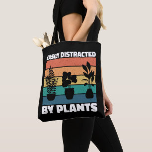 Easily Distracted By Plants Gardening Lovers Funny Tote Bag