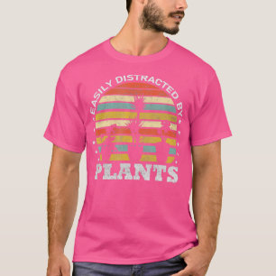 Easily Distracted By Plants Retro Vintage Plants L T-Shirt