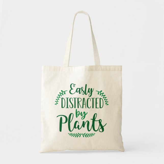 Easily Distracted By Plants Tote Bag (Front)