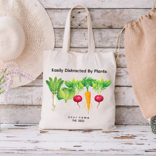 Easily Distracted By Plants / Watercolor vegetable Tote Bag