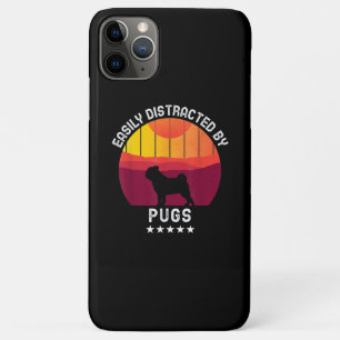 Easily Distracted By Pugs Retro Pug Dog Lover Case-Mate iPhone Case