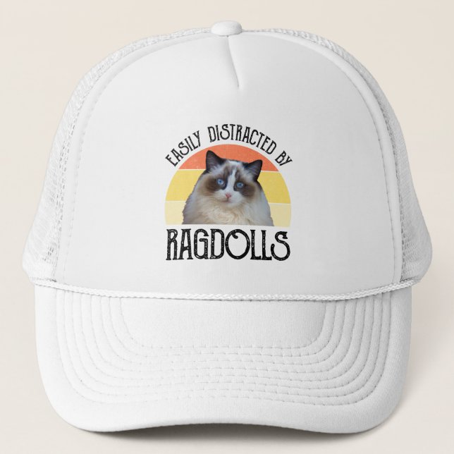 Easily Distracted By Ragdolls Trucker Hat (Front)