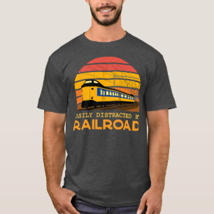 Easily Distracted By Railroad T-Shirt