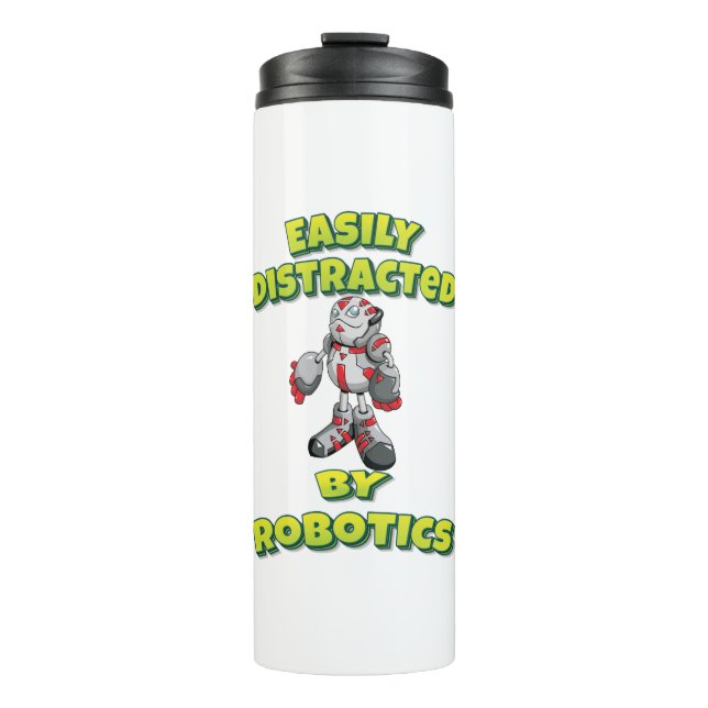 Easily Distracted By Robotics Thermal Tumbler (Front)