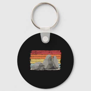Easily Distracted By Rocks Collector Mineral Retro Key Ring