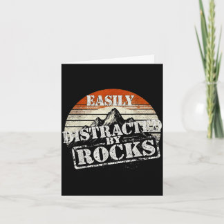 Easily distracted by rocks vintage sunset geology card