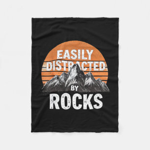 Easily distracted by rocks vintage sunset geology fleece blanket