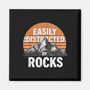 Easily distracted by rocks vintage sunset geology magnet