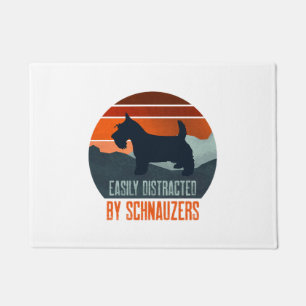 Easily Distracted By Schnauzers Dog Walking Doormat