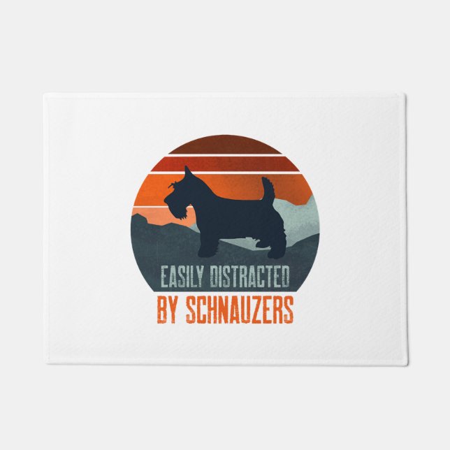 Easily Distracted By Schnauzers Dog Walking Doormat (Front)