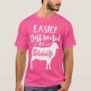 Easily Distracted By Sheep Lamb Lover Sheep Owner T-Shirt