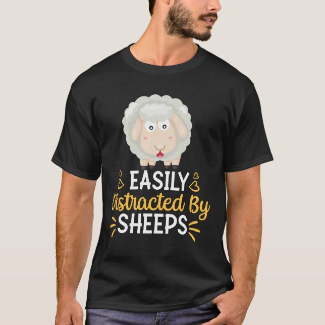 Easily Distracted By Sheeps T-Shirt (Front)