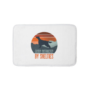 Easily Distracted By Shelties Dog Walking Bath Mat