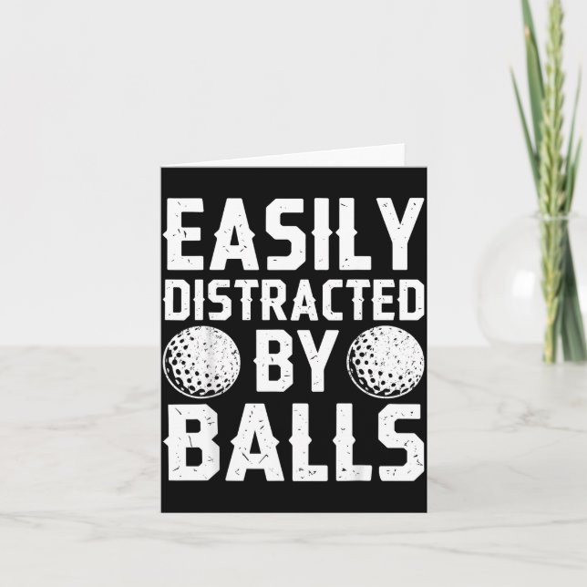 Easily Distracted By Shirt Funny Men Women Golf Lo Card (Front)