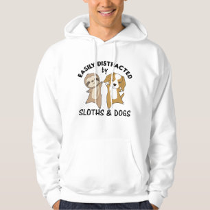Easily Distracted By Sloths And Dogs Dog Sloth Hoodie