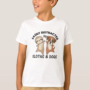 Easily Distracted By Sloths And Dogs Dog Sloth T-Shirt