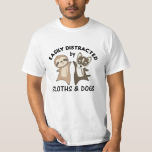 Easily Distracted By Sloths And Dogs Dog Sloth T-Shirt