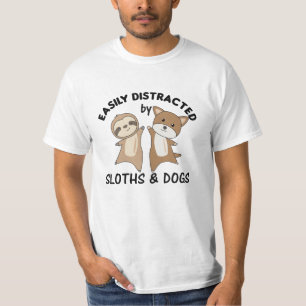 Easily Distracted By Sloths And Dogs Dog Sloth T-Shirt