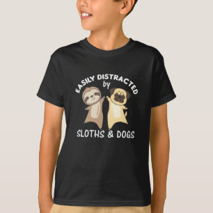 Easily Distracted By Sloths And Dogs Dog Sloth T-Shirt