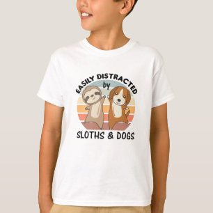 Easily Distracted By Sloths And Dogs Dog Sloth T-Shirt
