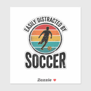 Easily Distracted By Soccer Vintage Shirt Design (