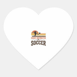 Easily Distracted By Soccer Vintage Shirt Design_1 Heart Sticker