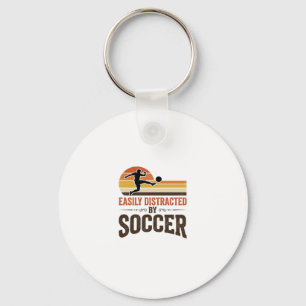 Easily Distracted By Soccer Vintage Shirt Design_1 Key Ring