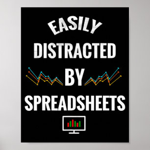 Easily Distracted By Spreadsheets Statistics Insur Poster