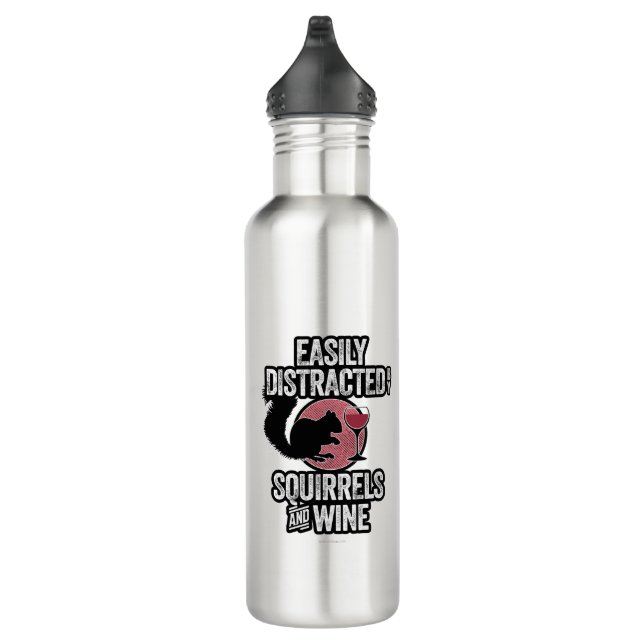 Easily Distracted by Squirrels and Wine 710 Ml Water Bottle (Right)