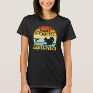 Easily Distracted By Squirrels Retro Sunset Women' T-Shirt