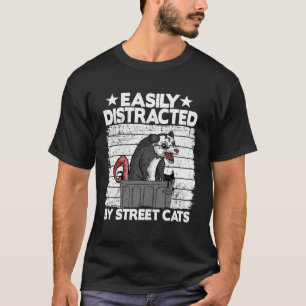 Easily Distracted By Street Cats Opossum Trash Wei T-Shirt