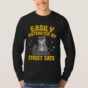 Easily Distracted By Street Cats Raccoon 16 T-Shirt